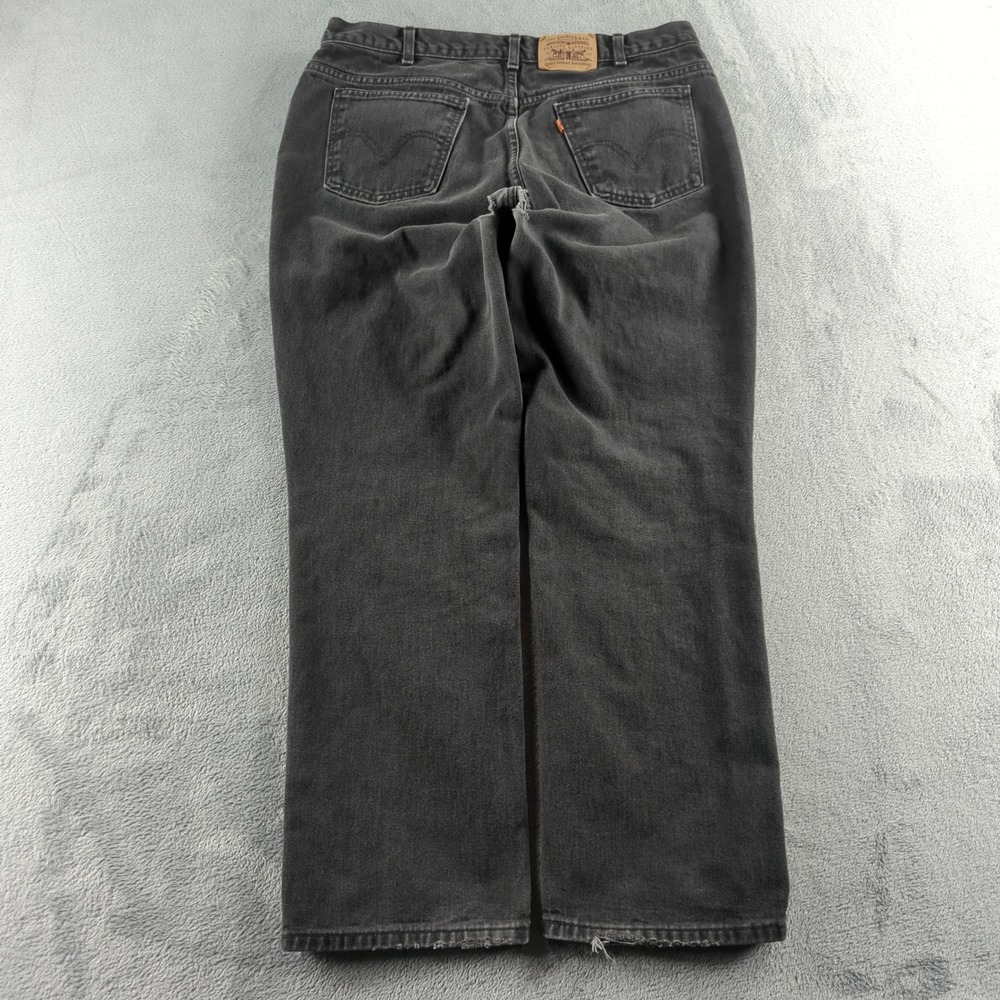 Vintage 90s Levis Orange Tab Jeans 33x30 Black Faded Grunge *REPAIR NEEDED AS IS